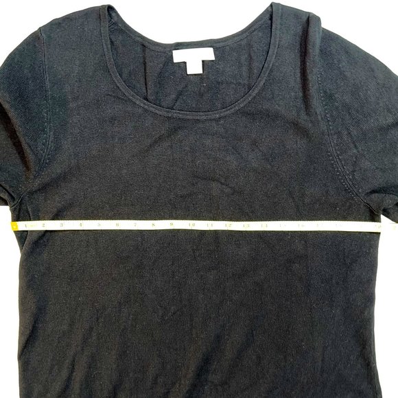 Coldwater Creek - Women's Size XL Black Sweater Tie Front Banned Hem 3/4 Sleeve - Picture 7 of 10